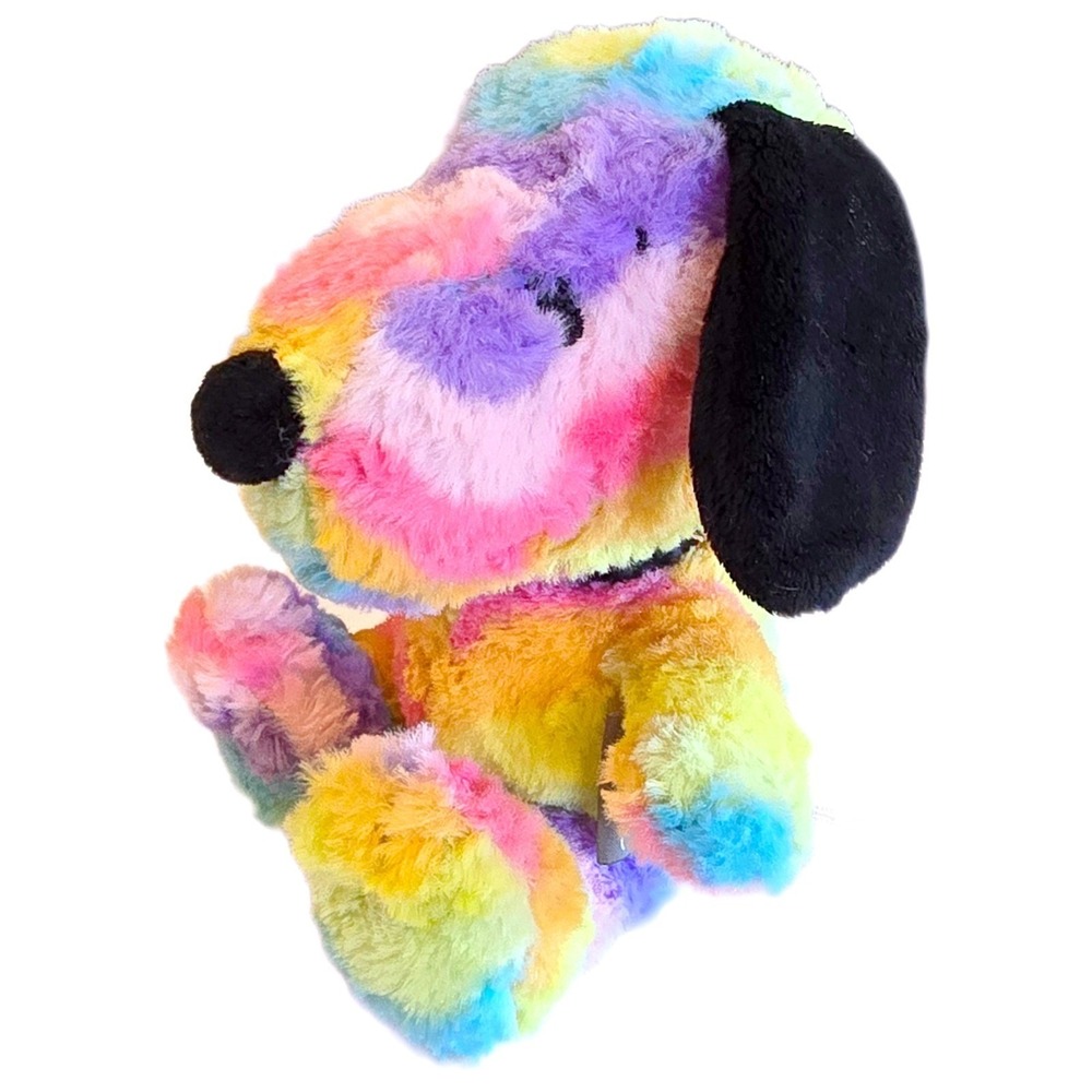Official 2018 Hallmark Peanuts SNOOPY Plush Rainbow Tie Dye Dog 7" MJB3178 VGC